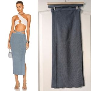 NWT Jonathan Simkhai | Orion Ribbed Midi Skirt In Slate